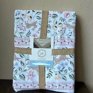 Rachel Ashwell Tablecloth New Easter Blue Bunny Floral Spring 60”x84” Oblong